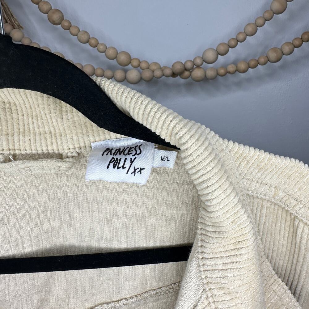 Princess Polly Tan Corduroy Button Down Shacket Jacket - Picture 5 of 5